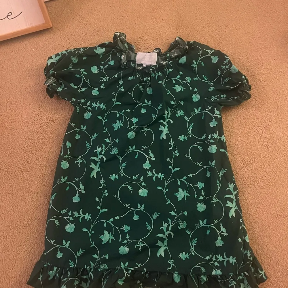 Hill House Green Floral Nap Dress Size M - Image 2