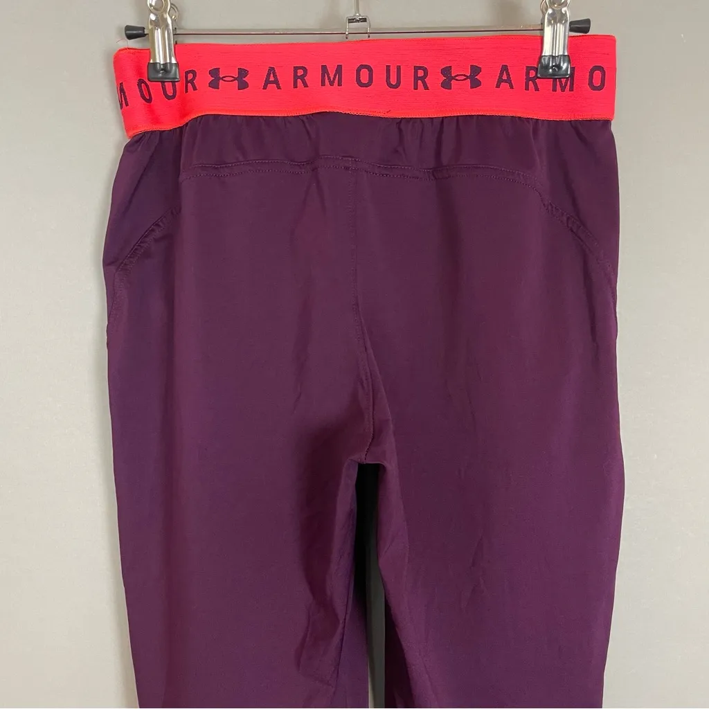 Under Armour Leggings‎ Capri Running Pockets Purple Women Sz XS Athletic Workout - Image 5