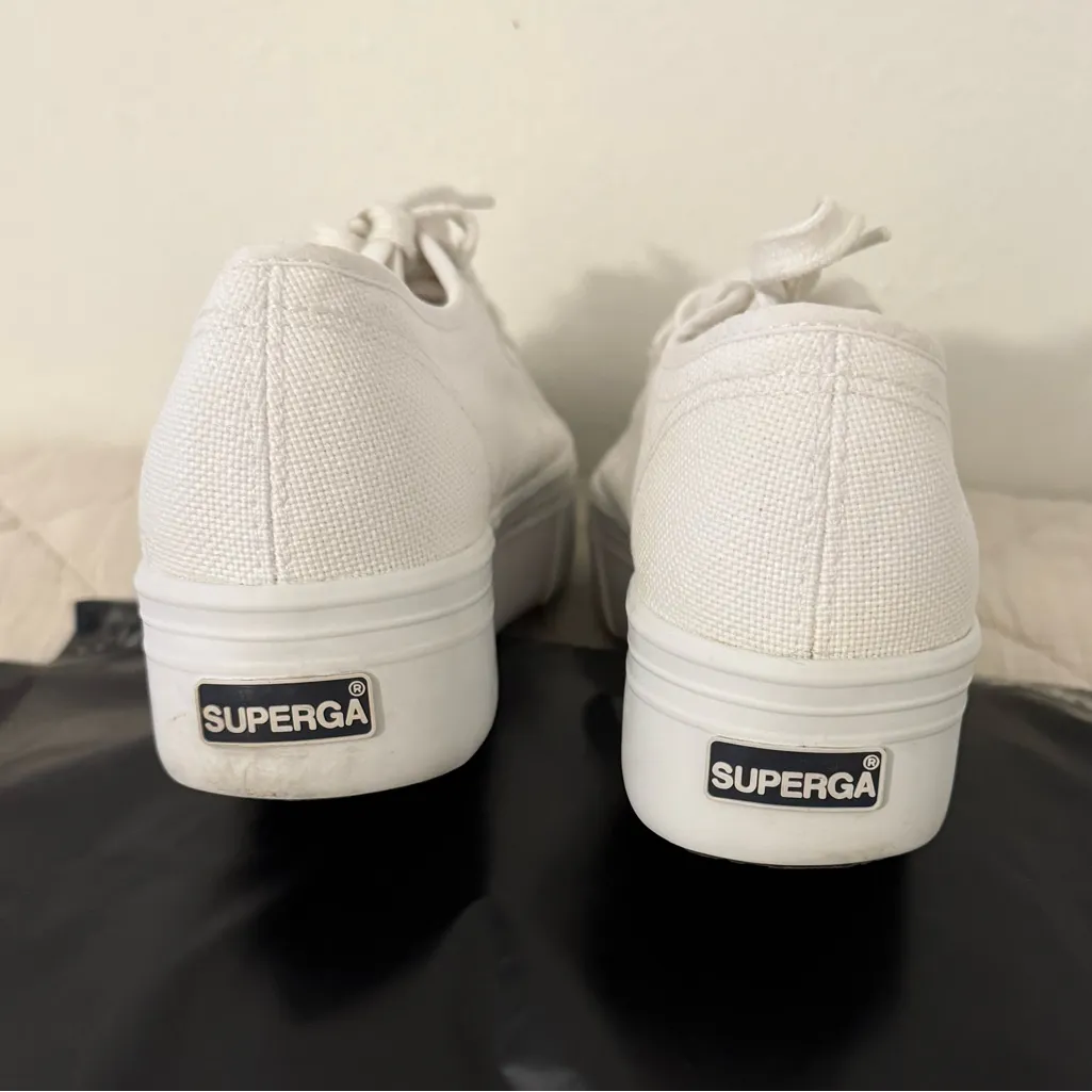 Superga Classic White Lace-Up Sneakers - Image 4