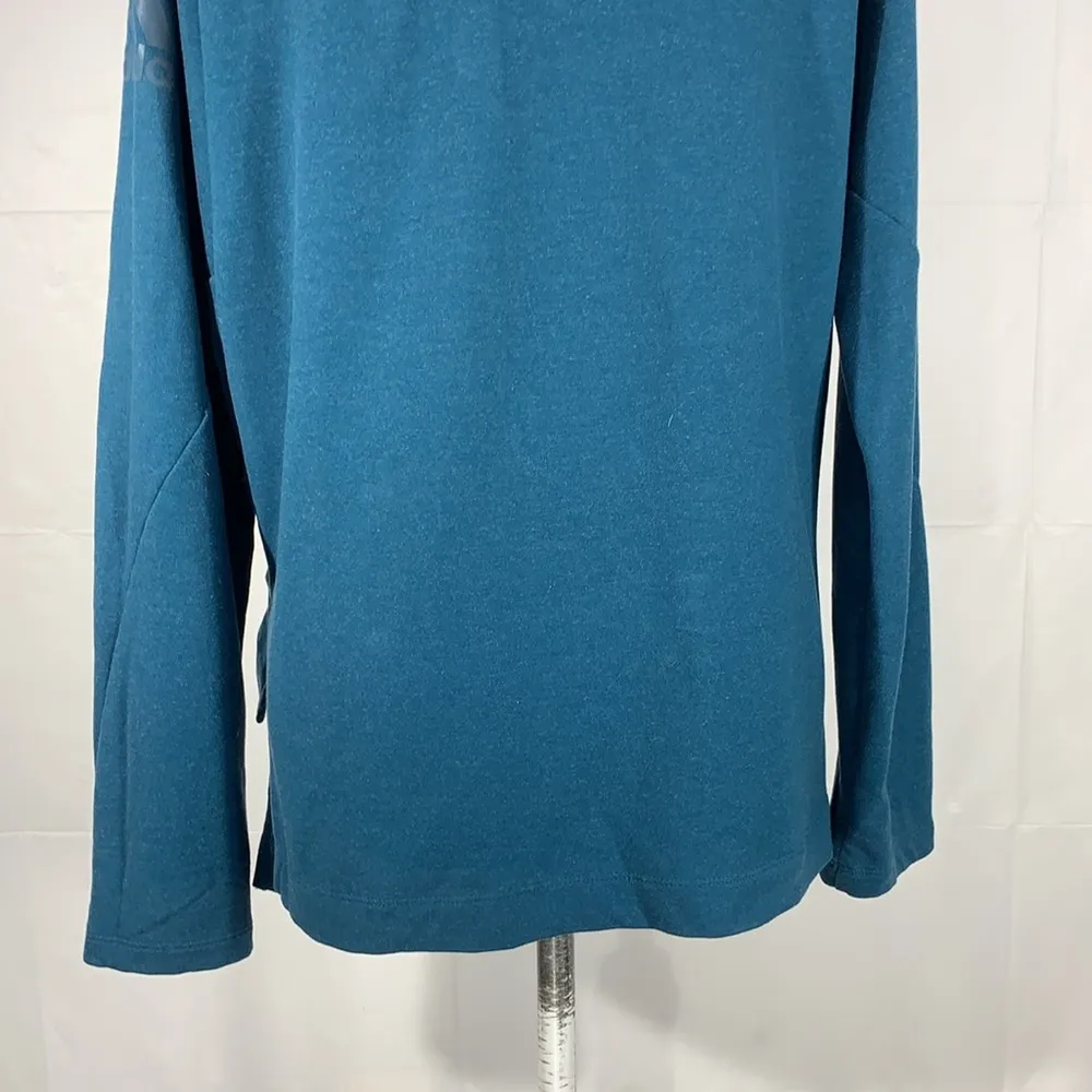 Adidas Teal Cozy Cover Up Turtleneck Hoodie Sweatshirt Size Large - Image 8