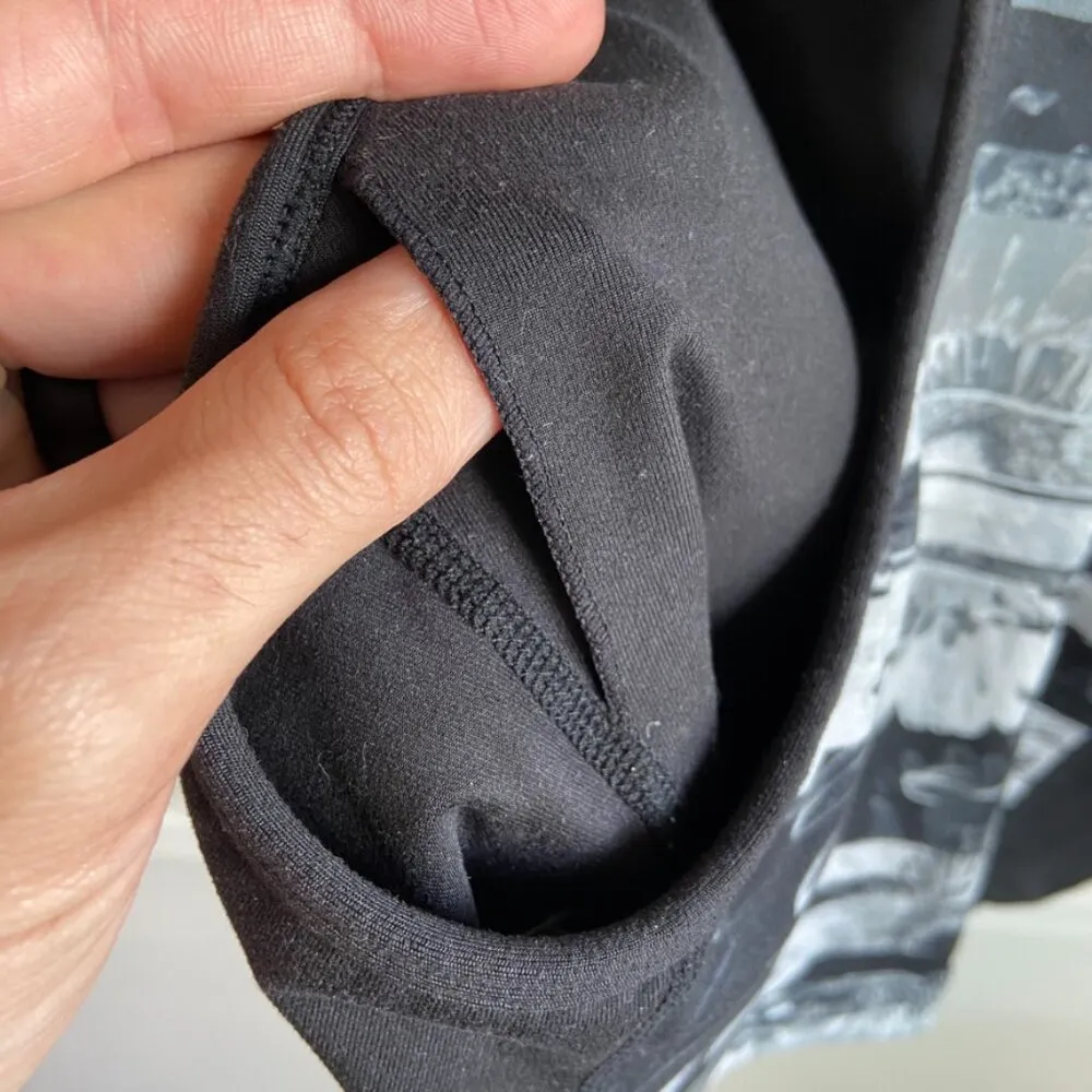 Betsey Johnson Performance Black & White Floral High Neck Sports Bra - Image 5