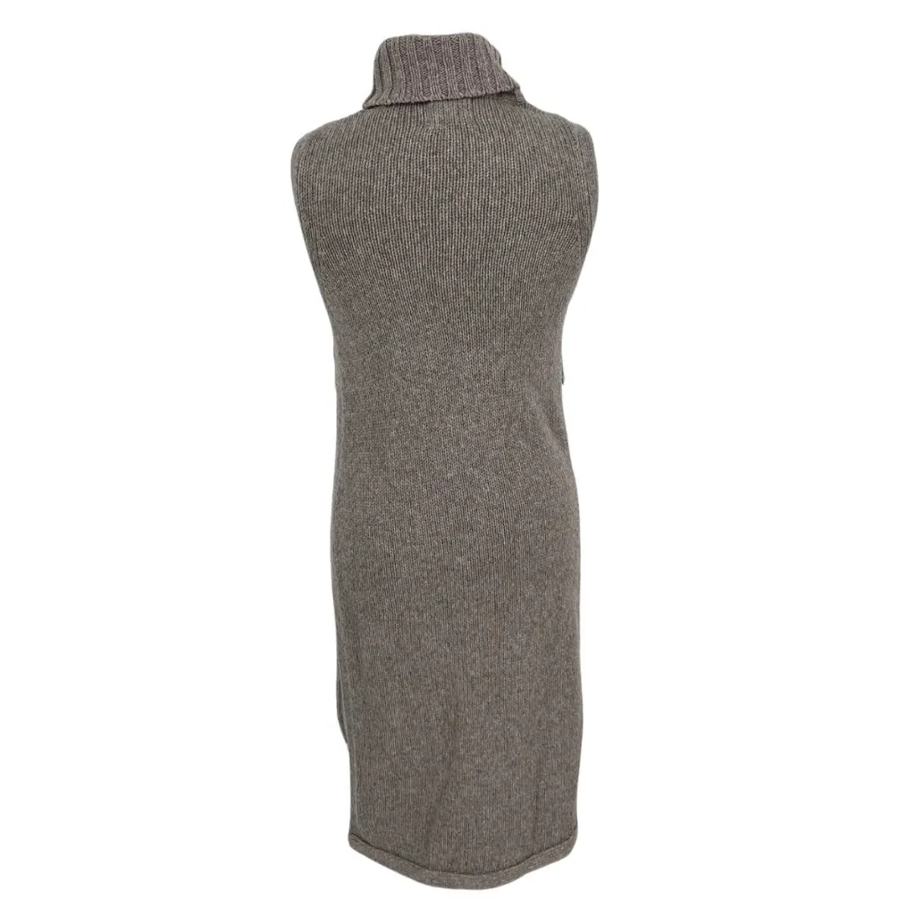 Nomad Morgan Carper Sleeveless Fringe Turtleneck Sweater Dress Gray Size Small - Image 7