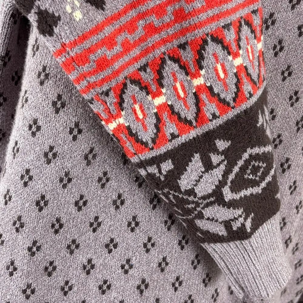 Knit Sweater Pullover Ribbed Crew Neck Purple Aztec Women’s Size Large - Image 7