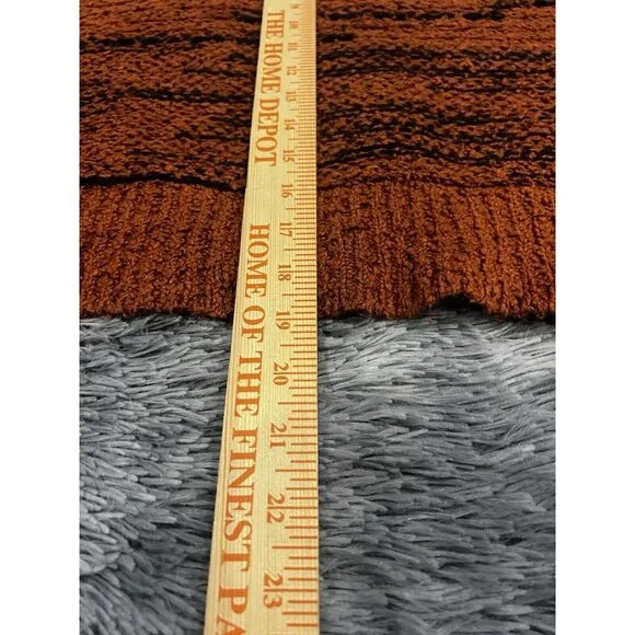 Knox Rose Women Sweater Mock‎ Neck Drop Shoulder Side Split Brown Cotton Blend - Image 5