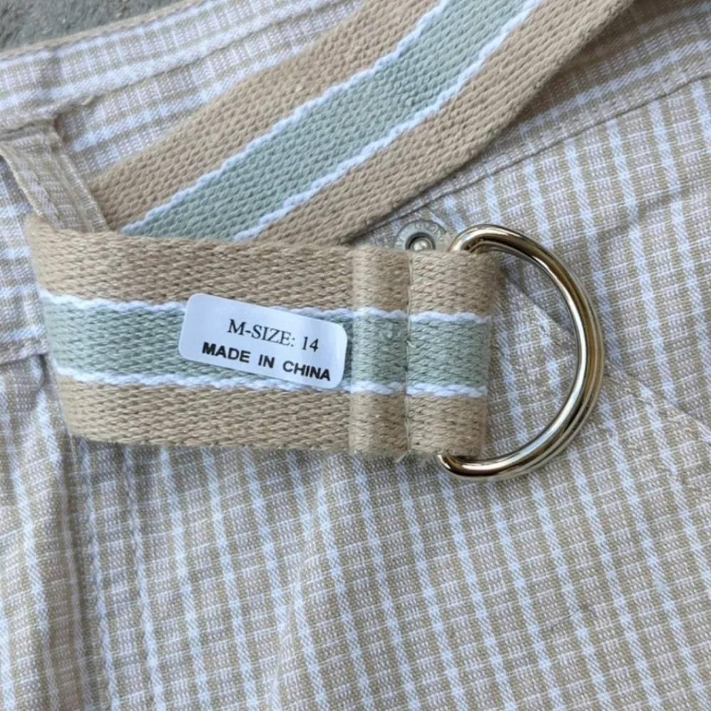 NWT Gloria Vanderbilt Plaid Chino Shorts with Striped Belt 5in Inseam - Image 7