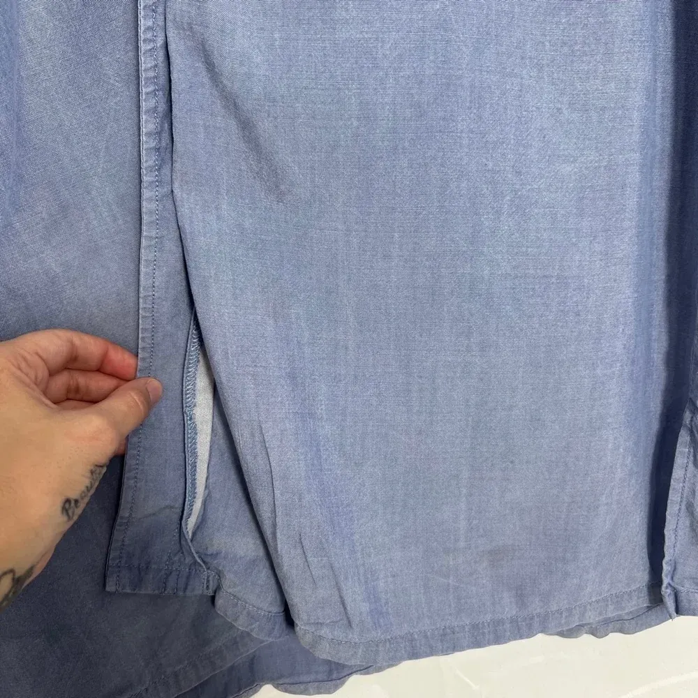 Pendleton Women's  Blue Long Sleeve Button Up Shirt Size‎ L Tall Stained - Image 7