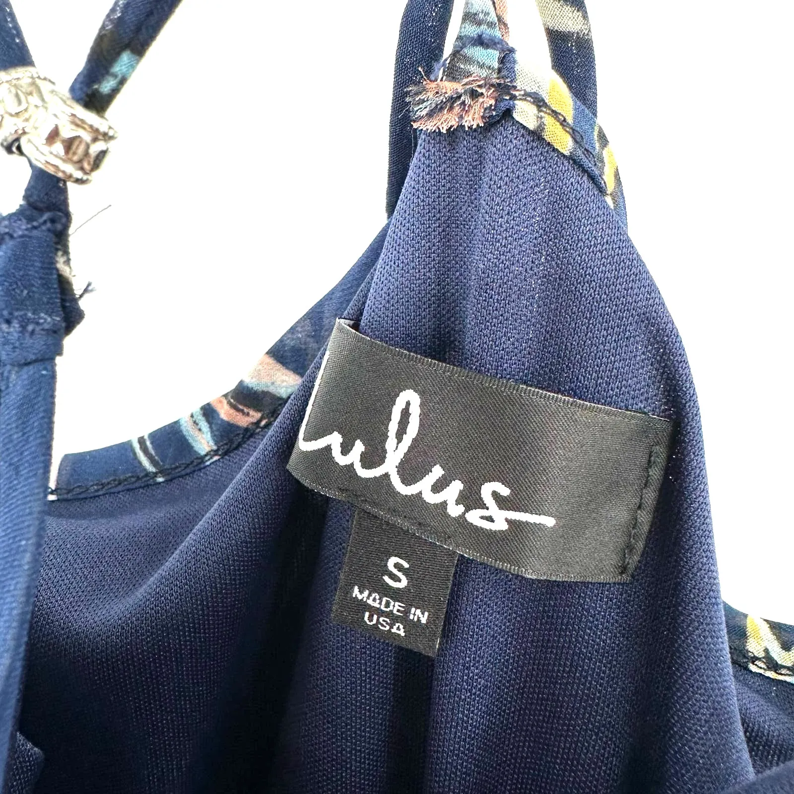 NWT Lulus size small blue floral maxi dress tiered‎ strappy halter like top - Image 5