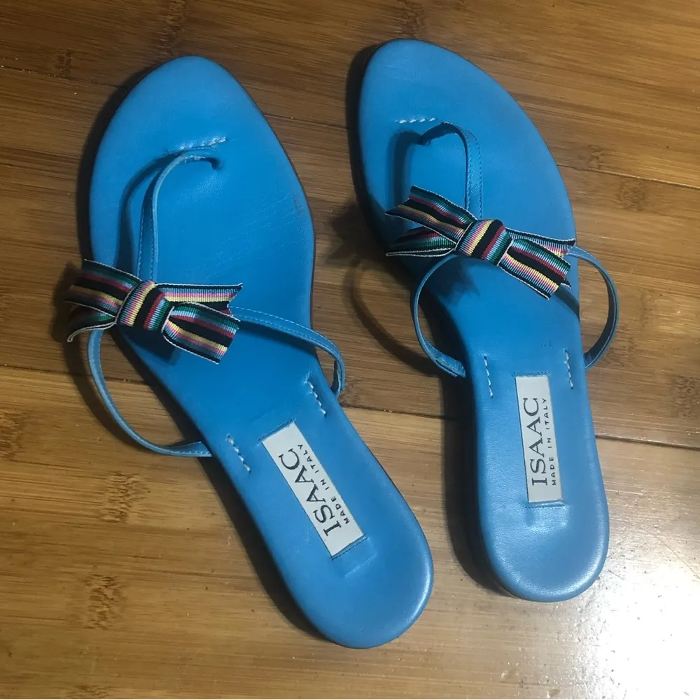 Isaac Mizrahj Multicolor Ribbon Thong Sandals - Image 2