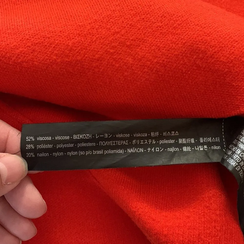 Zara Knit tie back crop sweater womens medium orange tangerine casual cute trav - Image 5