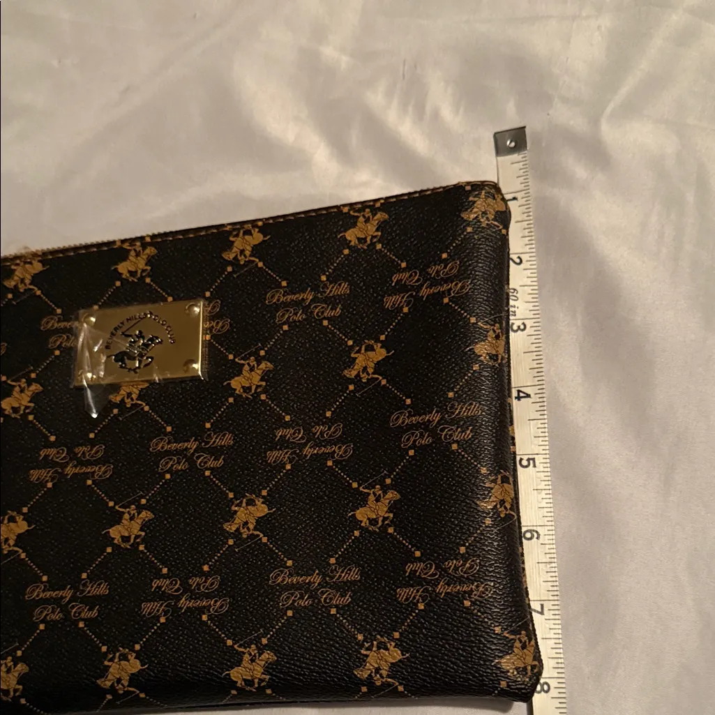 Beverly Hills Polo Club  Dark Brown Patterned Wristlet - Image 6