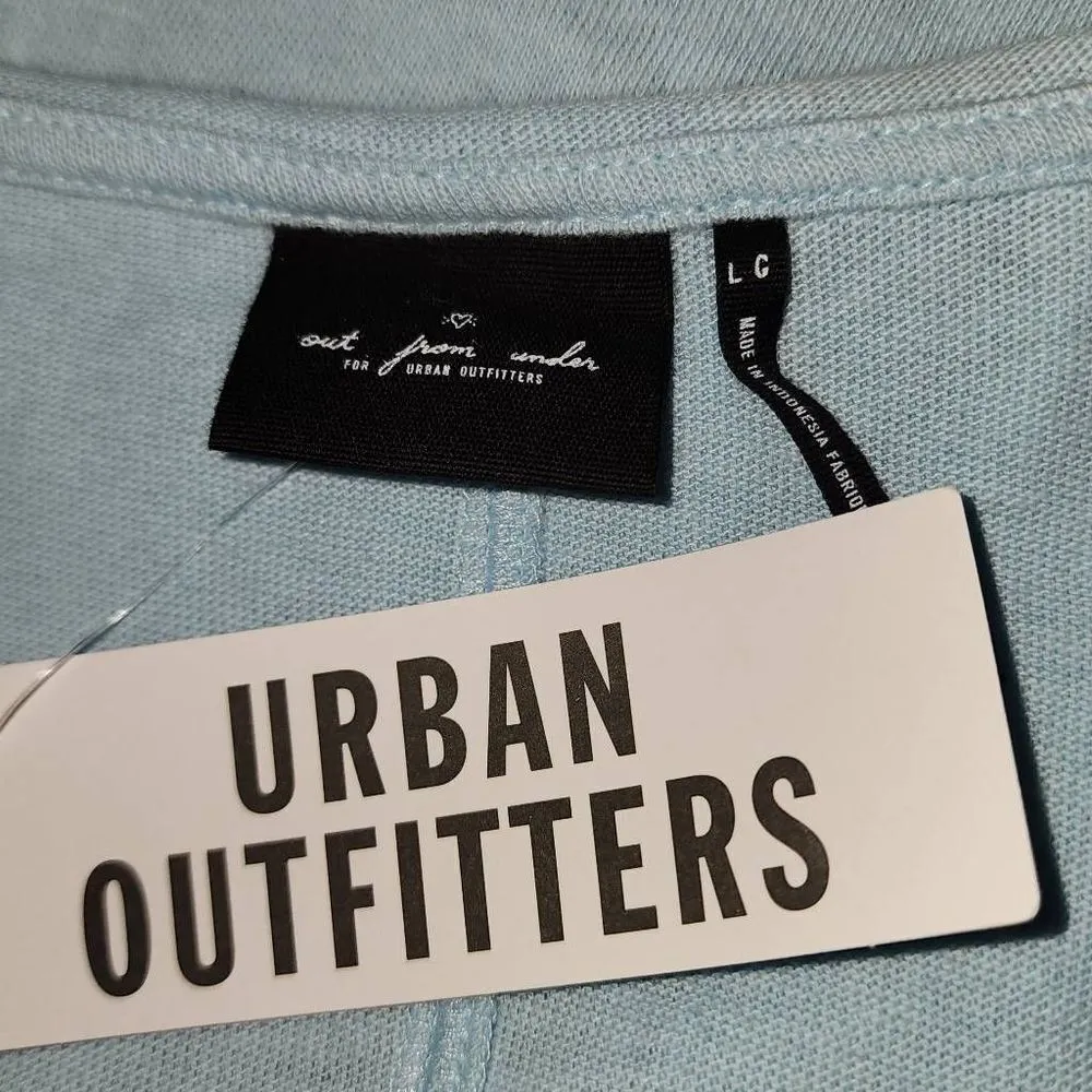 NWT Urban Outfitters Out From Under Womens Blue Deep V Neck Sweater‎ Large New - Image 4