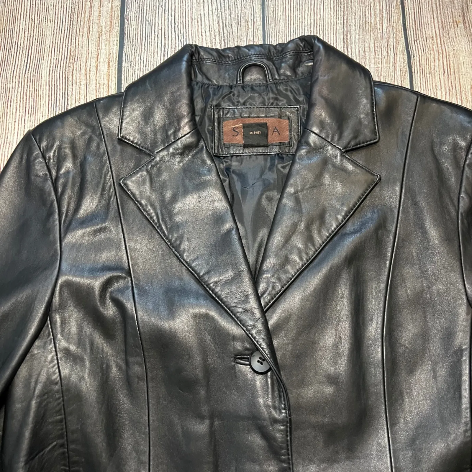 VTG 90s Siena Leather Jacket Womens 12 Black Soft Leather Button
Down Biker y2k - Image 3