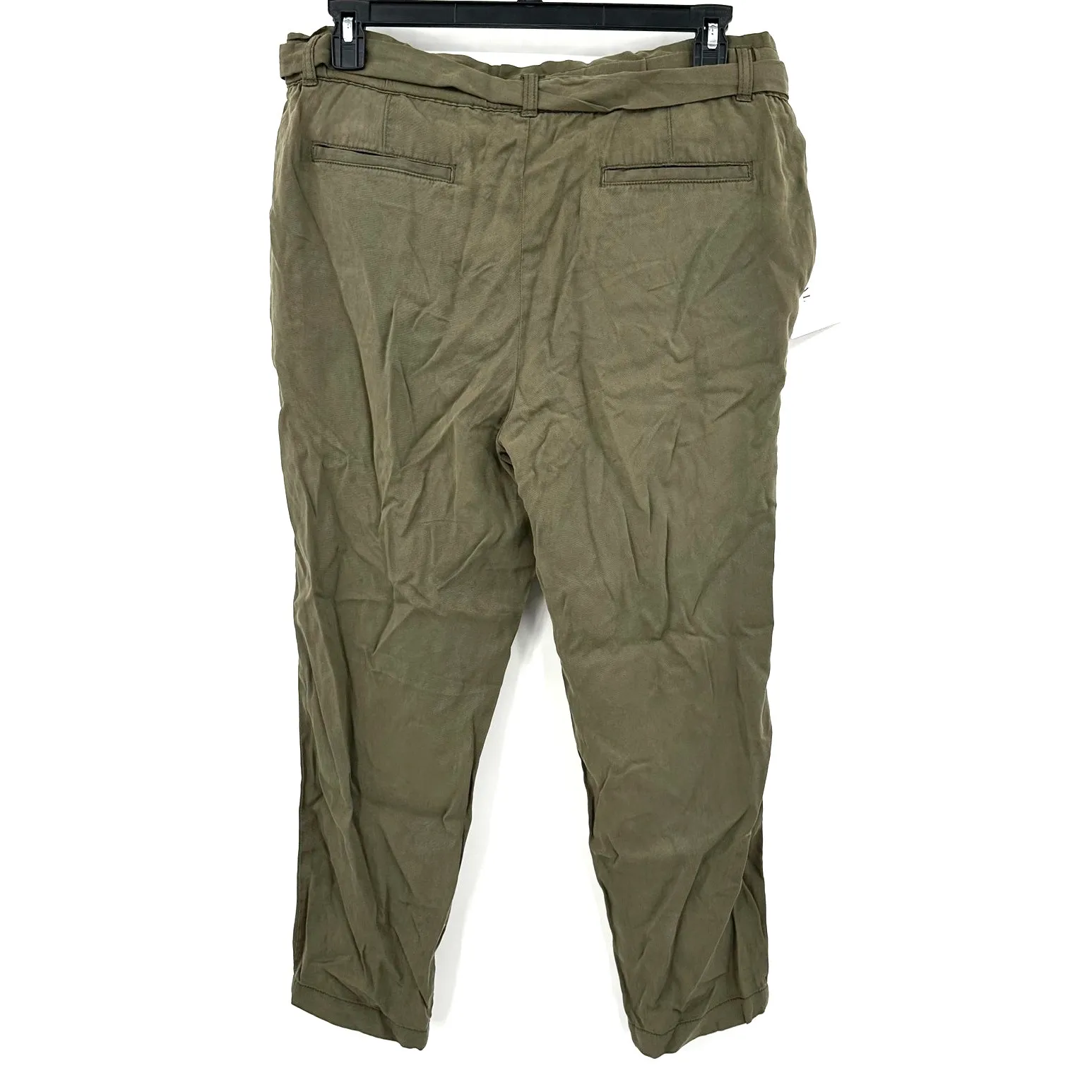 Daily‎ Ritual Size 14 Pants Olive Green Tapered Leg Bow Tie Belt Cottagecore NWT - Image 2