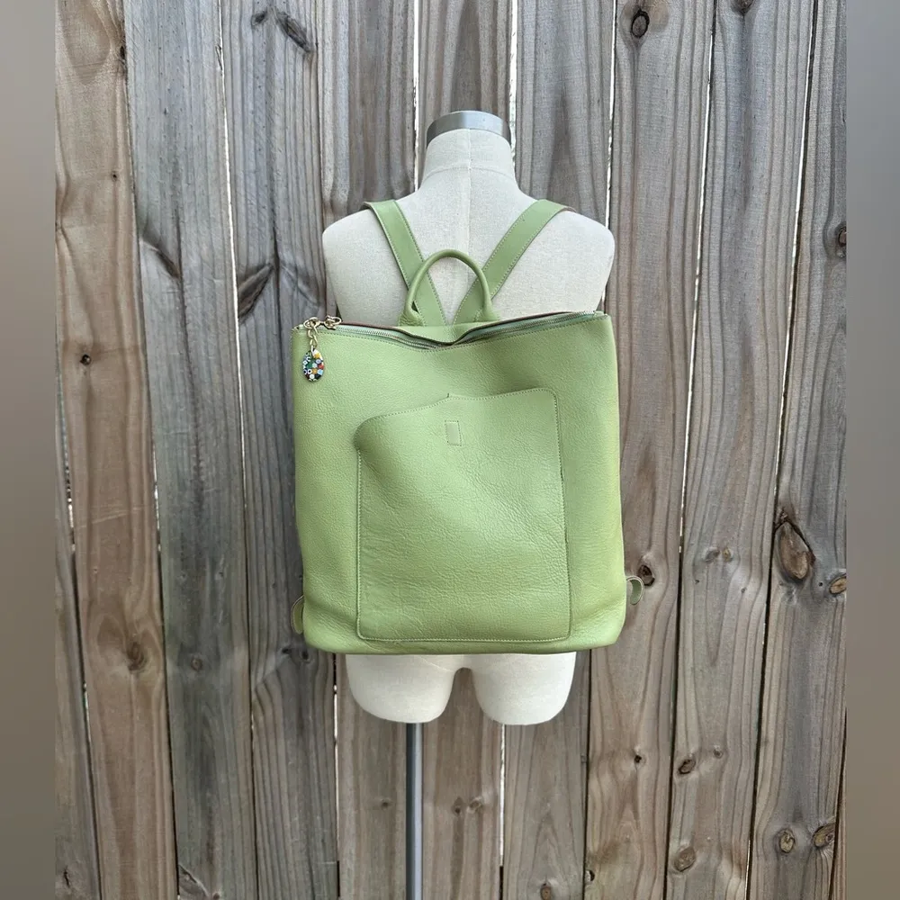 Terrida Murano Collection Aurora Square Backpack Bag Green - Image 10