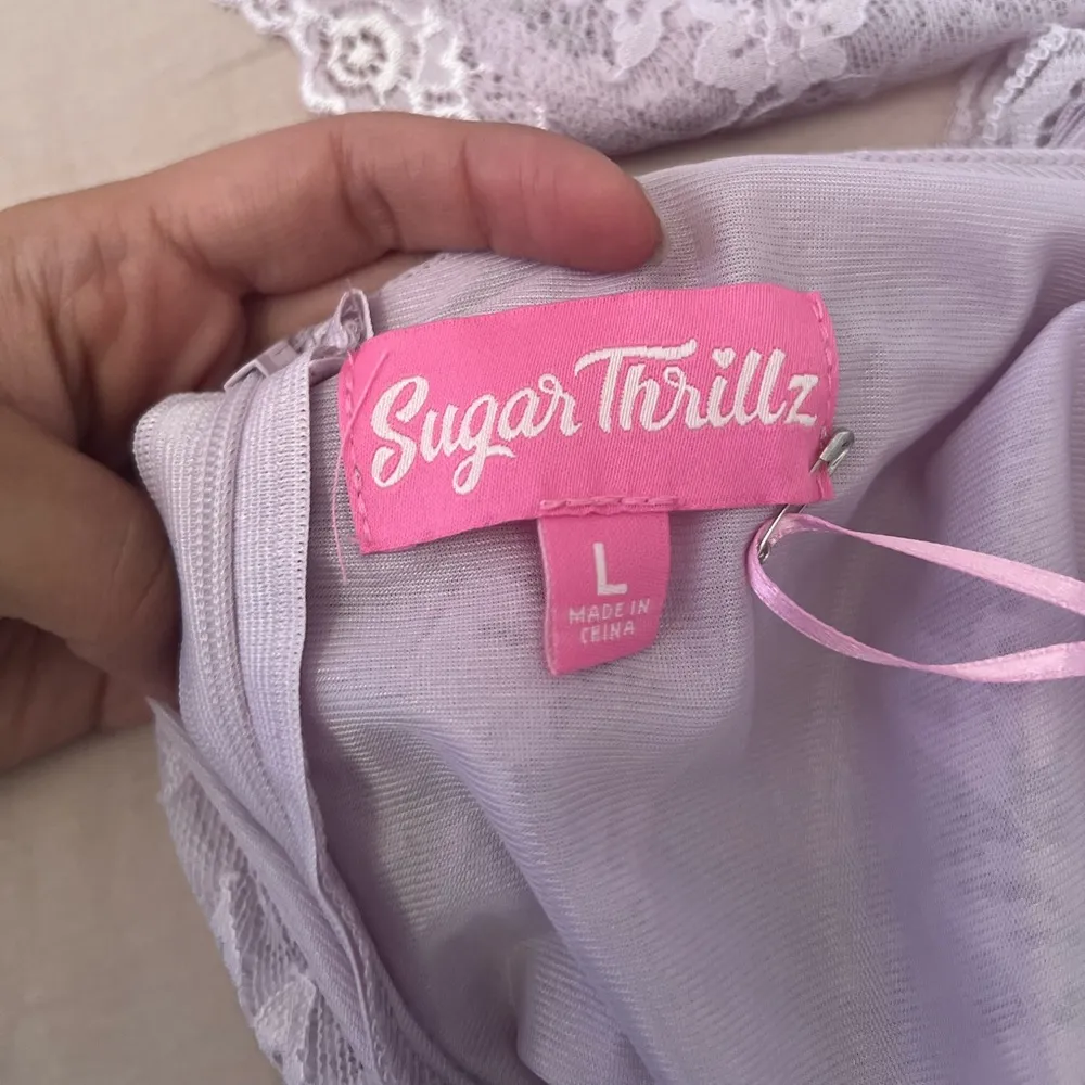 Dolls Kill Sugar Thrillz Purple Dress with Lace Detailing Size L - Image 5