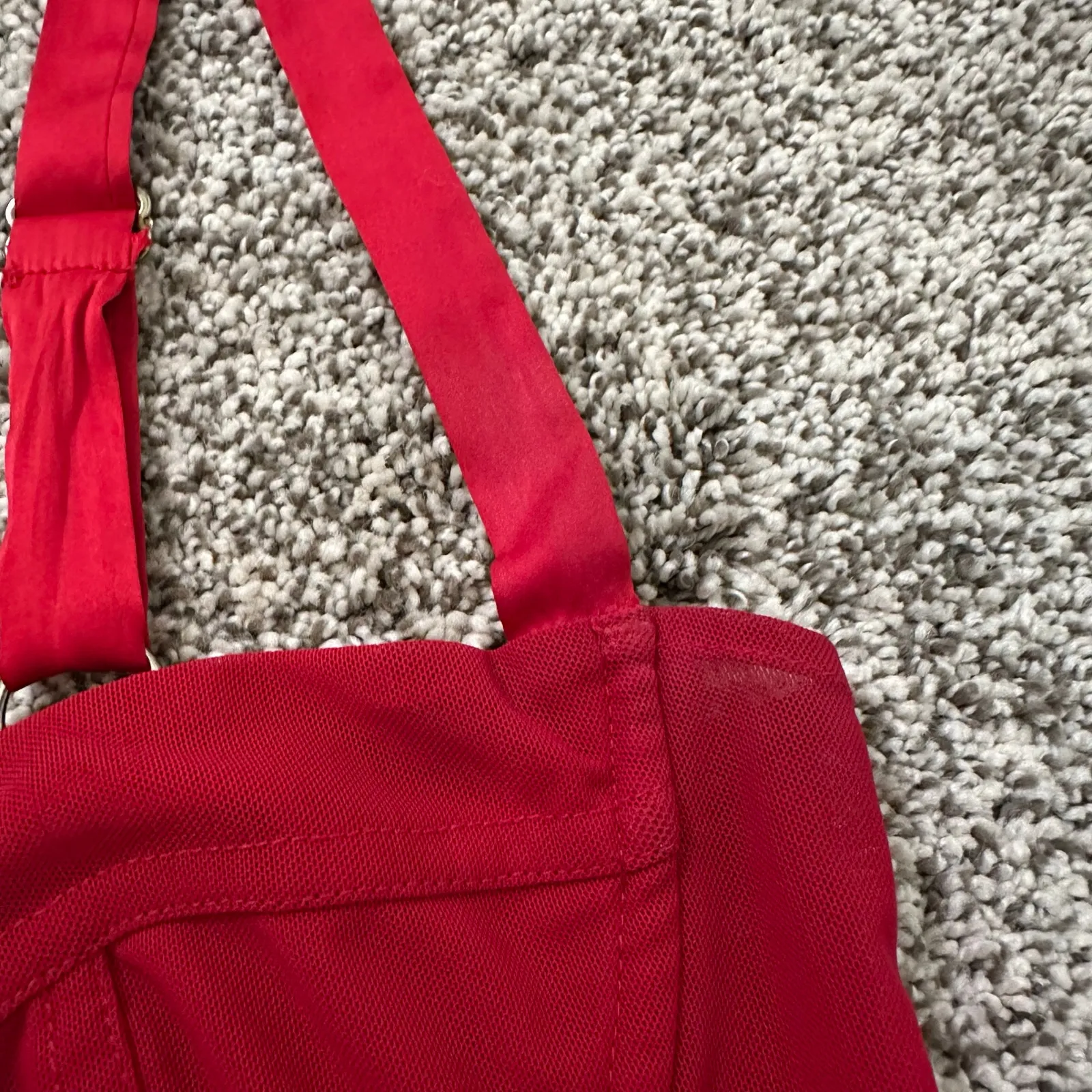 Oh Polly! red sheer mesh bustier bra top size 4 - Image 9