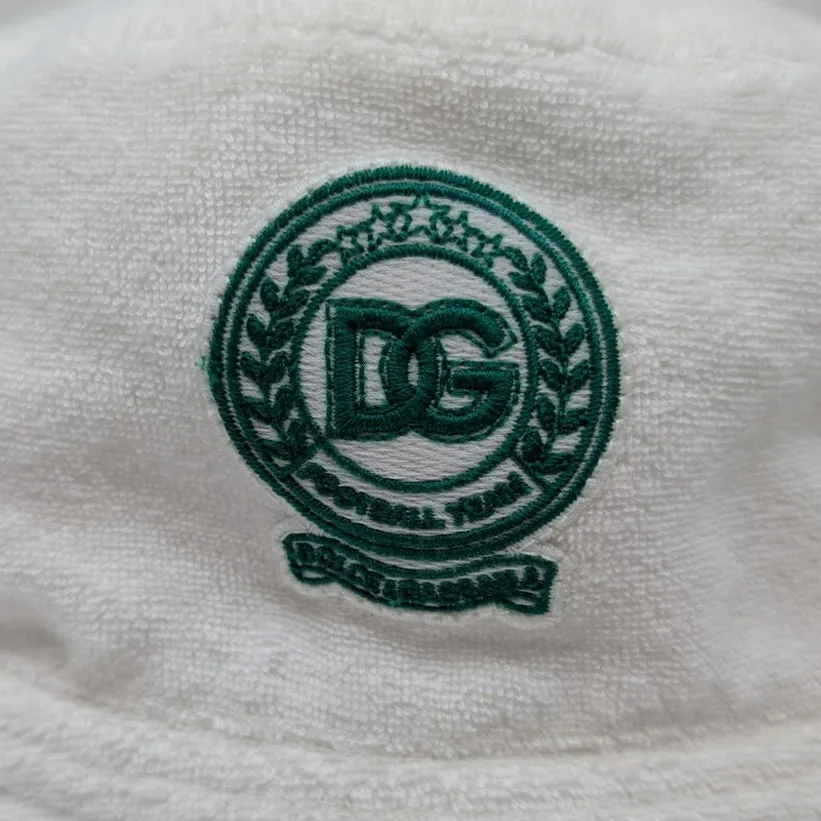 Dolce & Gabbana White Terry Cloth Bucket Hat Size 60 Made in Italy - Image 5