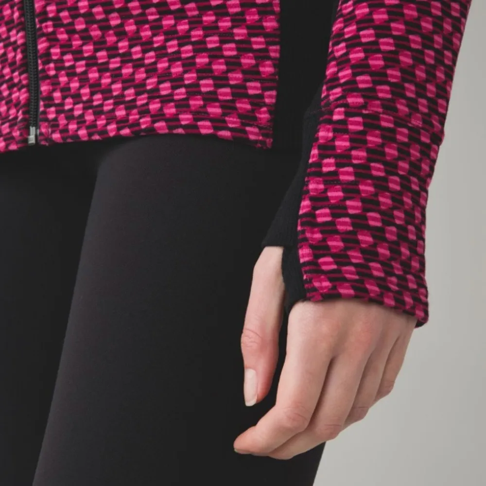 LULULEMON RADIANT JACKET IN DEEP DIVE BERRY RUMBLE BLACK/BLACK SIZE 4 - Image 6