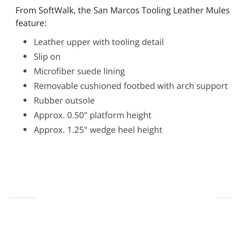 Like New SoftWalk Tooled Leather San Marcos Mules Brown Size 7.5 Wide Width - Image 9