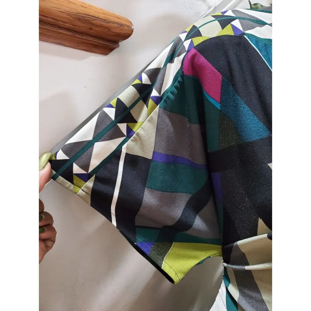 Donna Morgan Women's Multicolor Polyester Half Sleeve Knee Length Dress Size 4 - Image 6