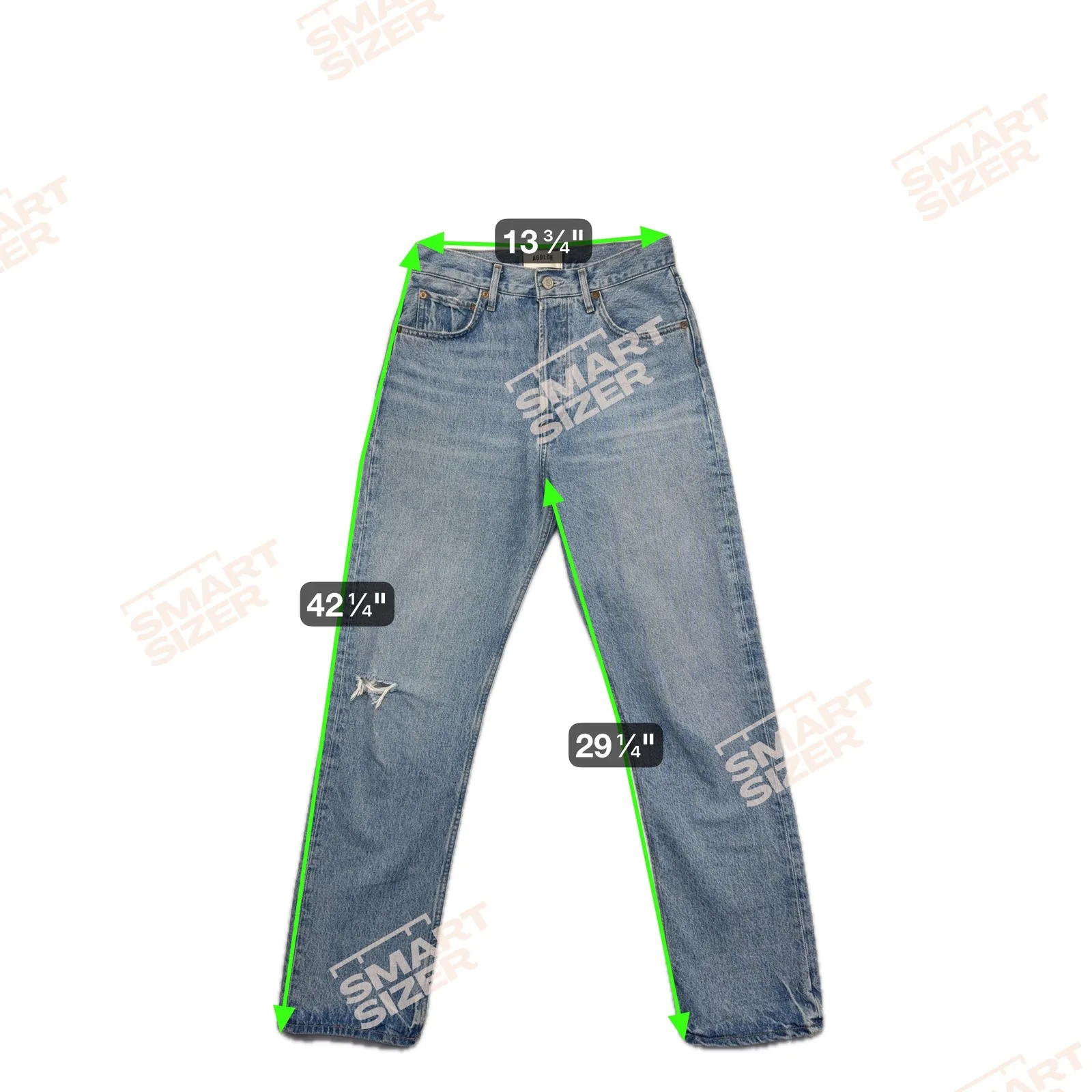 AGOLDE 90s Pinch High Rise Straight Jeans Distressed‎ Button Fly Size 27 - Image 10