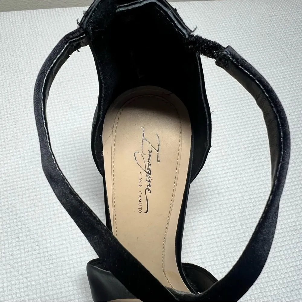 Imagine Vince Camuto Women's Black Satin Dress Pumps SZ 9 1/2 M Heels​​​​ - Image 4