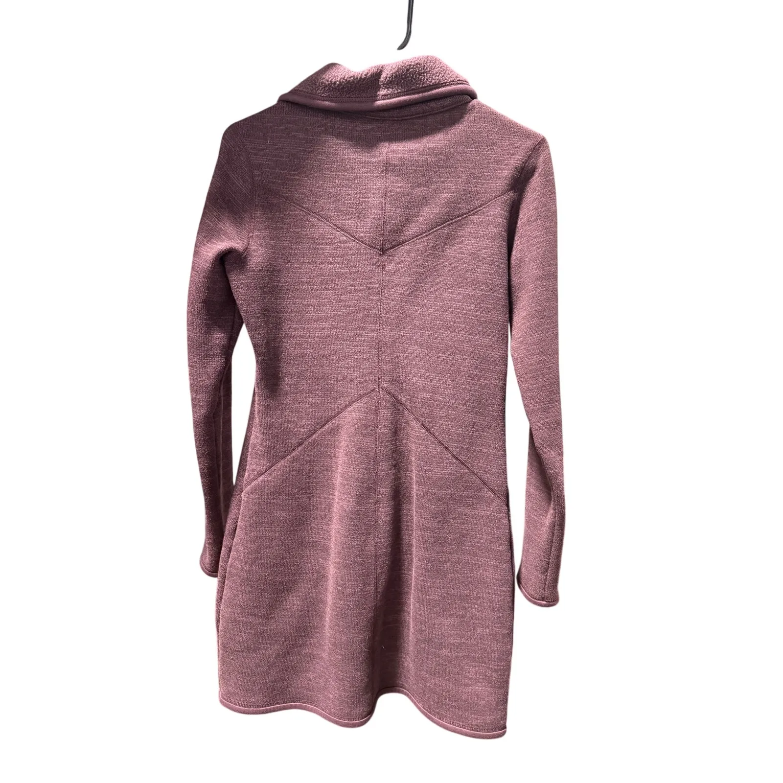 Patagonia Women’s Better Sweater Longline Coat Full Zip Hooded Plum Small - Image 4