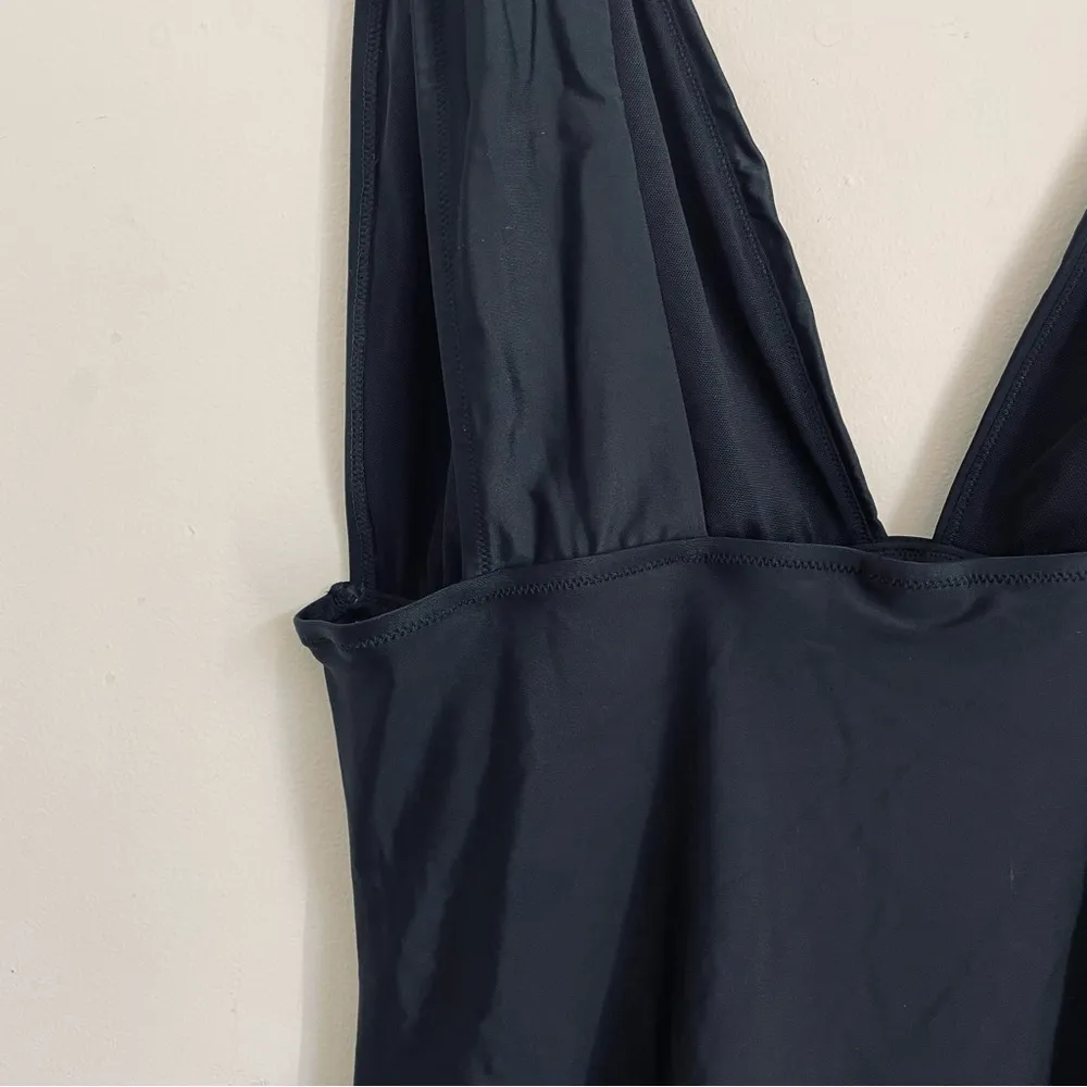 J. Crew Black Plunge V-Neck One Piece Swimsuit size 16 - Image 6