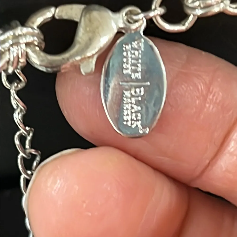 White House Black Market Silver and White Necklace - Image 4