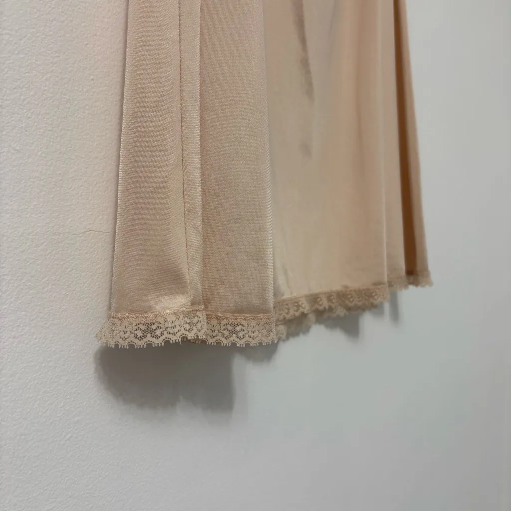 Vintage Fortune Nude Lace Nylon Skirt Slip Size L - Image 2