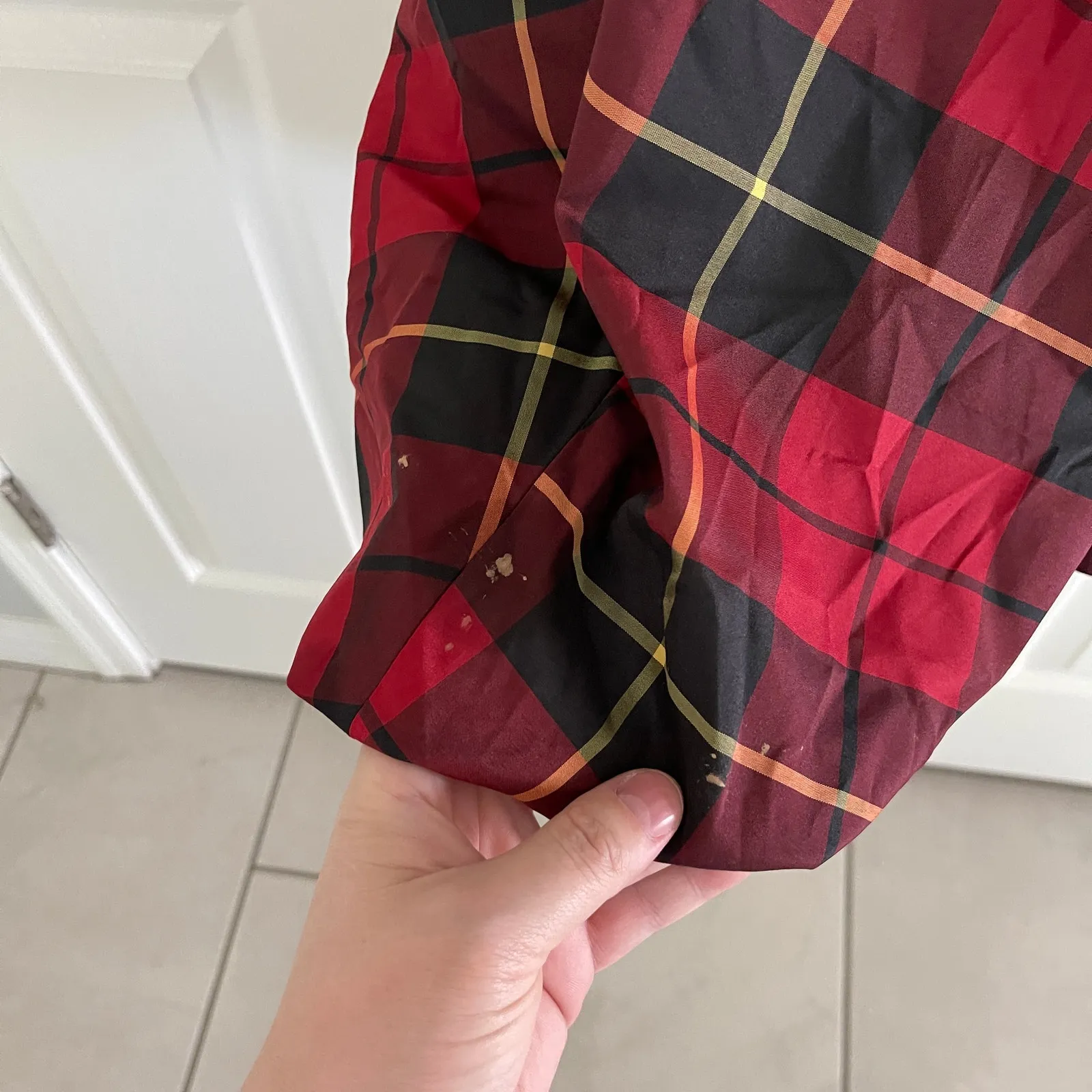 American Living Vintage Velvet Drop Waist Bubble Hem Tartan Plaid Dress - Image 5