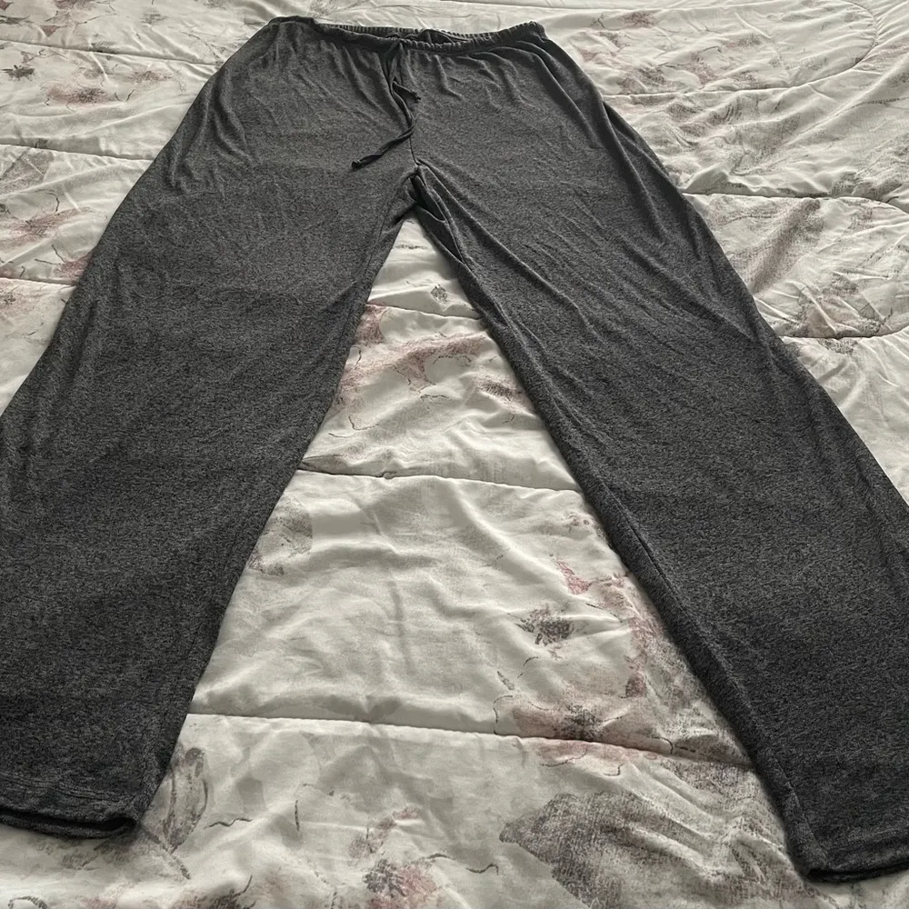Also Known As Grey super soft pull on wide leg Atleasure drawstring pants siz L Gray Size L - Image 6