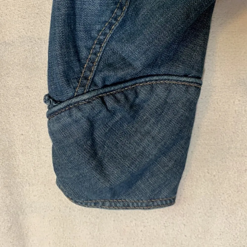 Alexander McQueen 00s jean jacket womens size 46 large medium denim bow y2k blue - Image 14