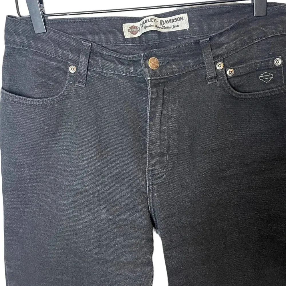 Harley Davidson Women’s Vintage Y2K Black Classic Fit High Rise Jeans Size 10 - Image 3