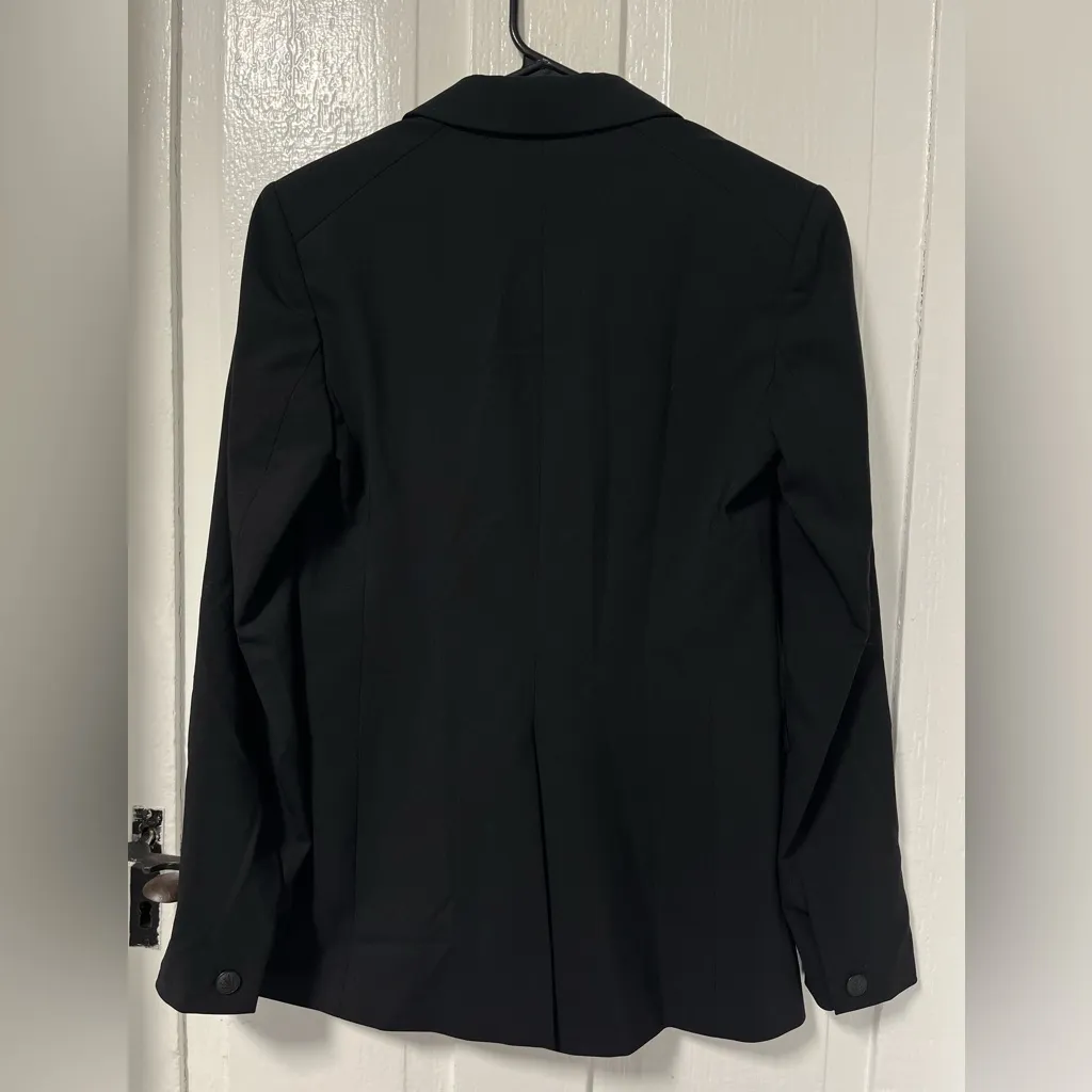 Rag & Bone Black Wool Blend Stretch One Button
blazer with logo buttons size 0 - Image 3