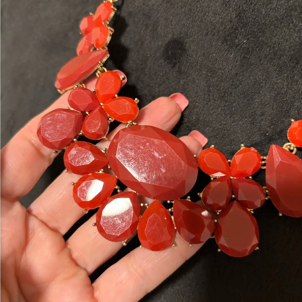 Acrylic Goldtone Statement Necklace - Image 5