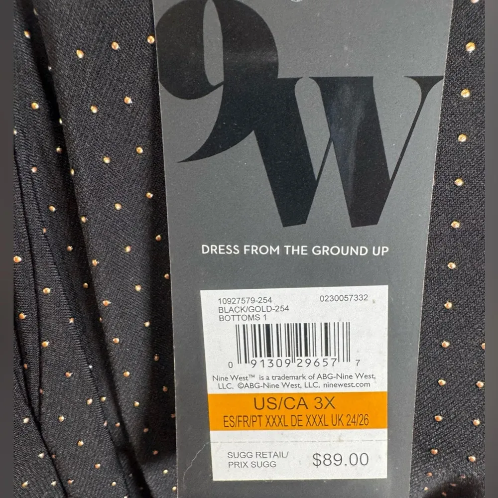 black and gold studded wide leg flowy palazzo pants size 3X NWT - Image 8