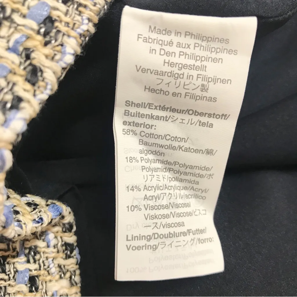 New J CREW Speckled Tweed‎ A-Line Midi Pencil Skirt Neutral Cream Gray Size 12 - Image 10