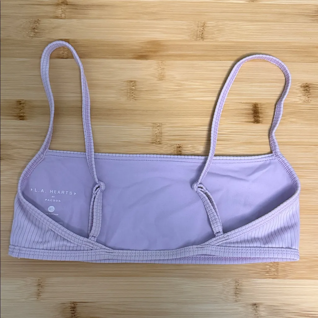 L.A. Hearts by Pac Sun Size Extra Small XS Women's Teen Lavender Ribbed Bralette - Image 3
