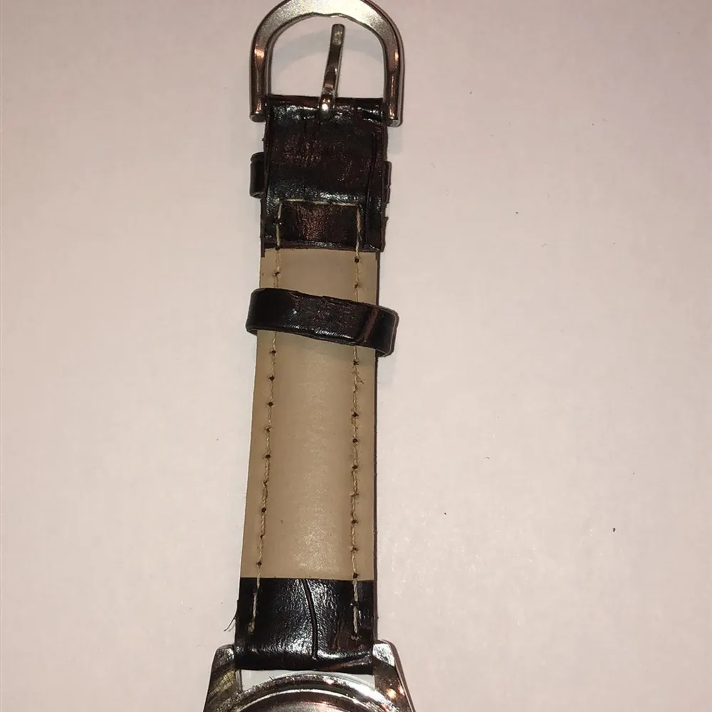 Vintage Mother of Pearl Brown Faux Leather Band Boho Retro Watch Wristwatch - Image 4