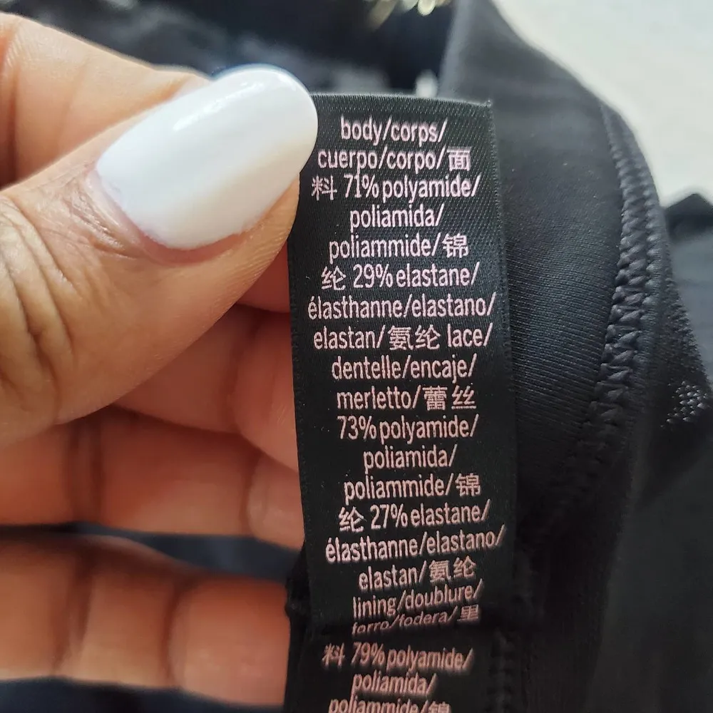 Victoria's Secret Black Performance Sheer Crop Top Sports Bra Leggings Set S 7/8 - Image 6