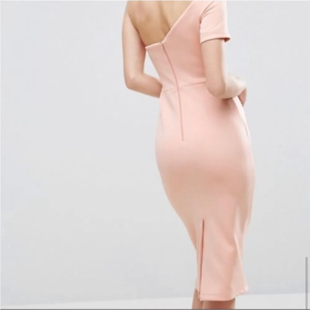 ASOS Orange One Shoulder Sleeveless Midi Dress - Image 2