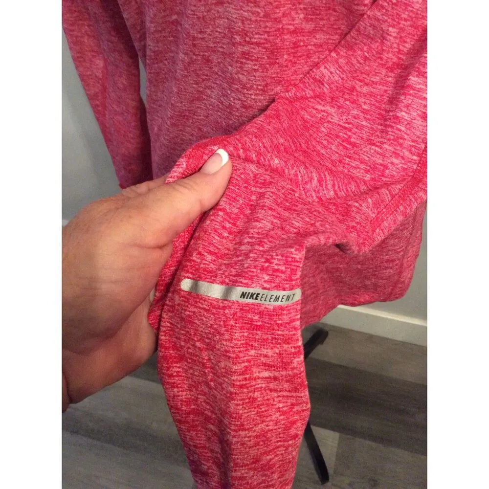 Nike Pink Partial Zip Top Thumb Holes Small S Running Women Dri Fit - Image 4