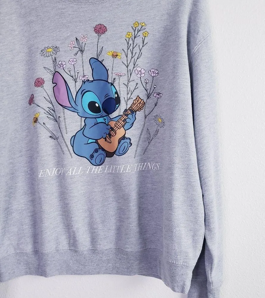 Disney Stitch Floral Pullover Long Sleeve Sweater - Image 2