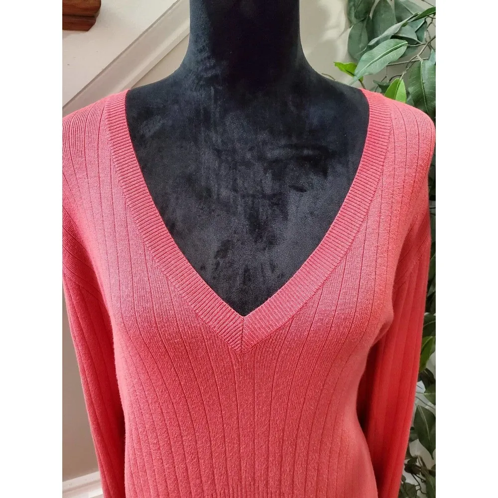 Lane Bryant Women's Pink Rayon V-Neck Long Sleeve Casual Top Blouse Size 22/24 - Image 2