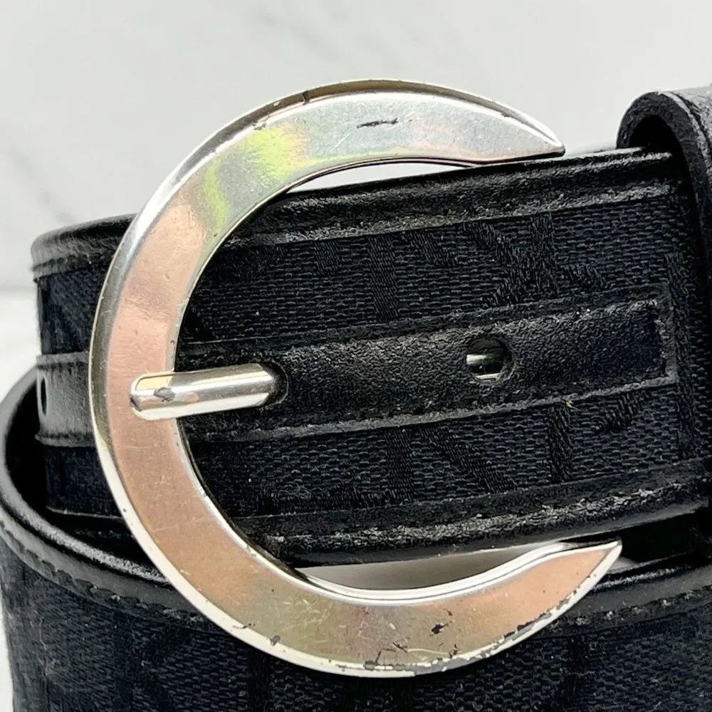 Calvin Klein  Wide Black CK Logo Genuine Leather Trim Belt Size XS 26 - Image 6