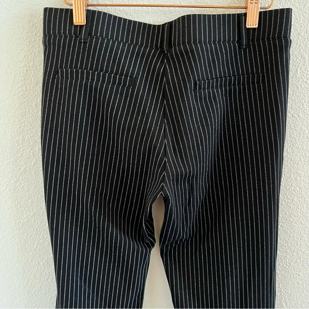 Betabrand Dress Pant Yoga Pants Vertical Stripe Black and Gray M - Image 7