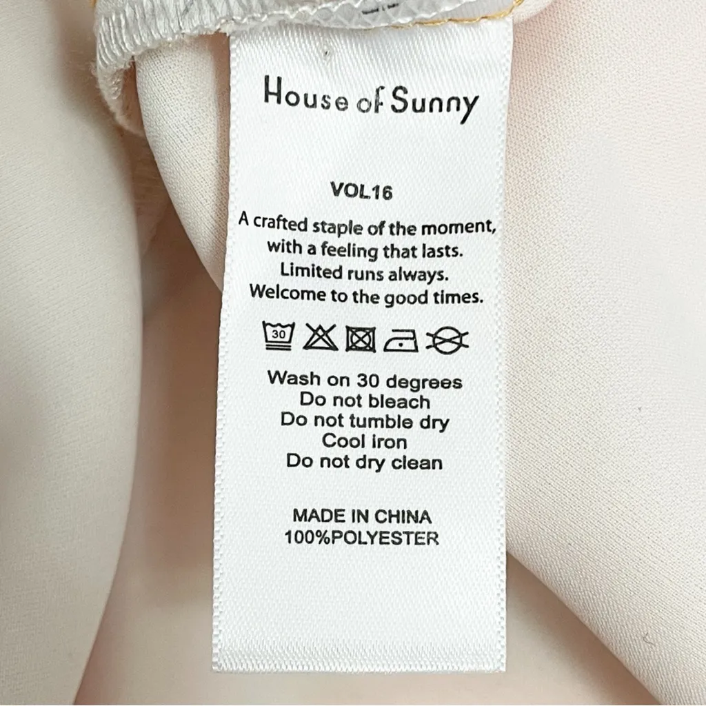 House of Sunny Cinema Dress Orange Yellow Geometric Button Front Midi Size 6 US - Image 12