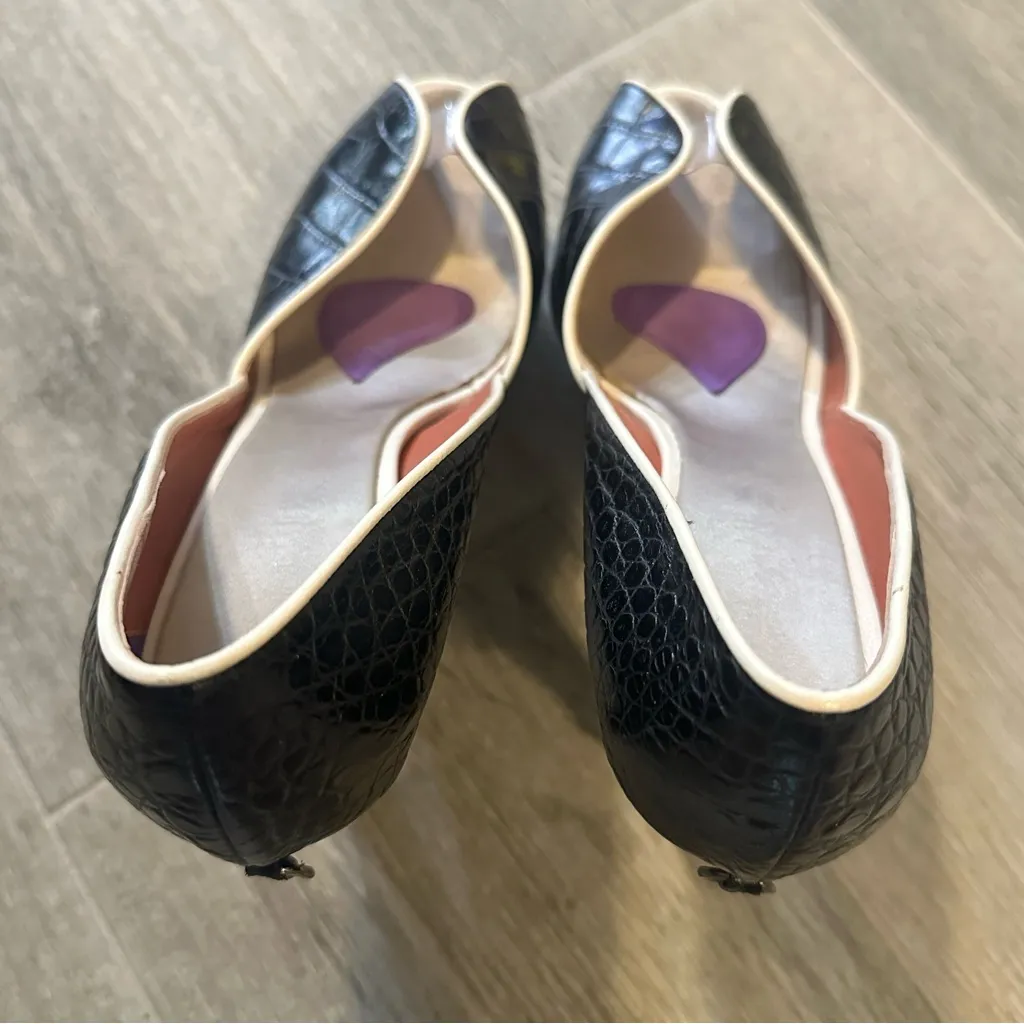 Guillaume Hinfray Made In Italy Purple Black Pump Heels Quiet Luxury Size 38.5 - Image 4