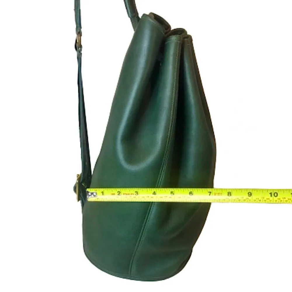 COACH Bottle Green Leather Sling Bag Vintage Backpack 9929 Mint Condition RARE - Image 12